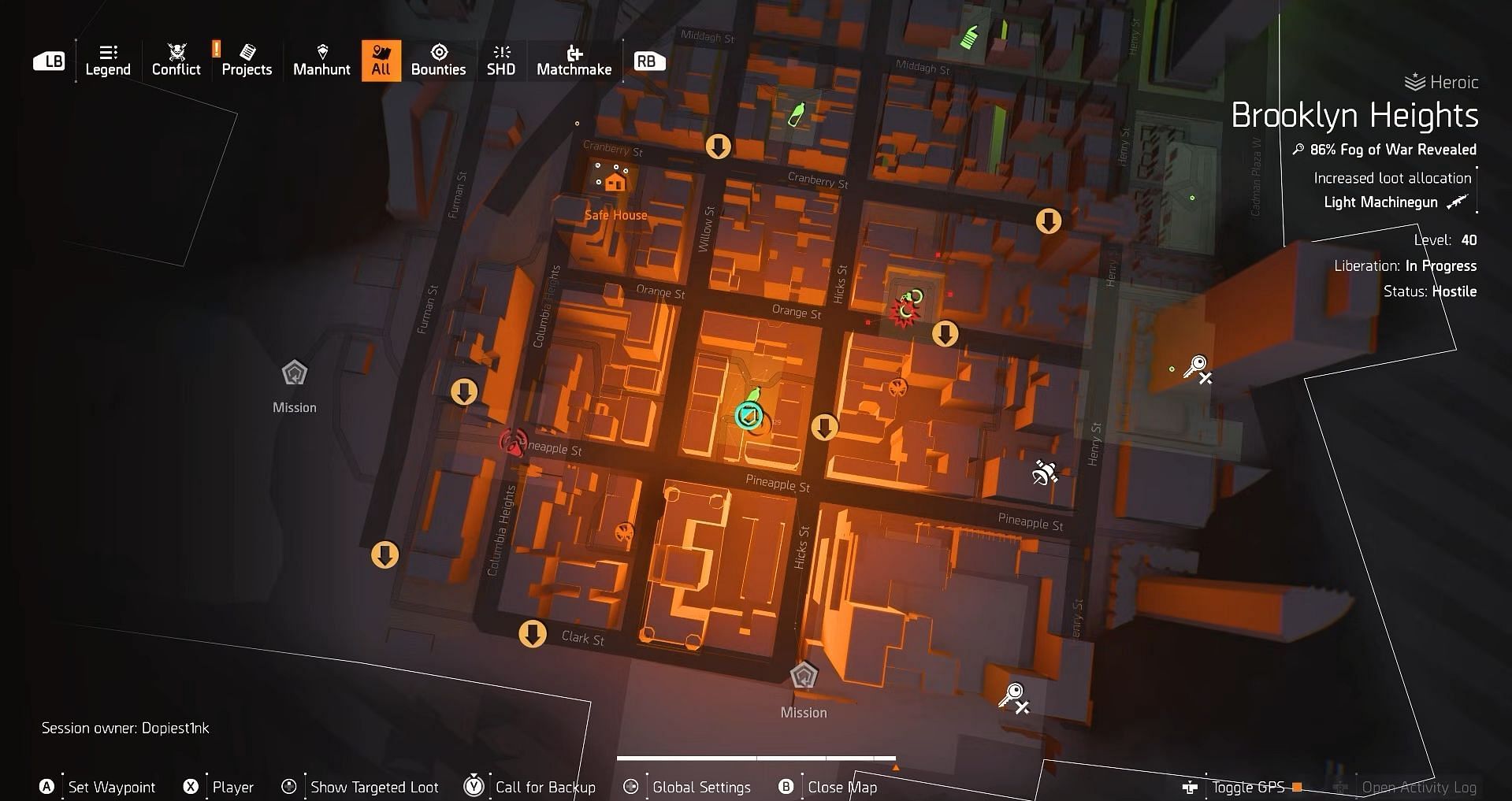 Fourth Cylinder location on the Brooklyn map (Image via Bungie)